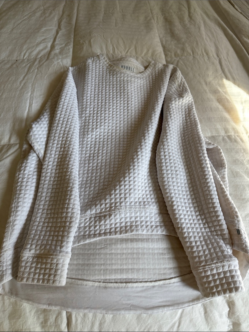 NOBULL Cream Waffle-Quilt Sleeveless Top